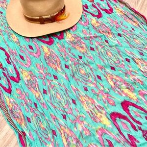 Gypsy aqua dream boho gauzy scarf/wrap w southwestern resort vacay beach vibe